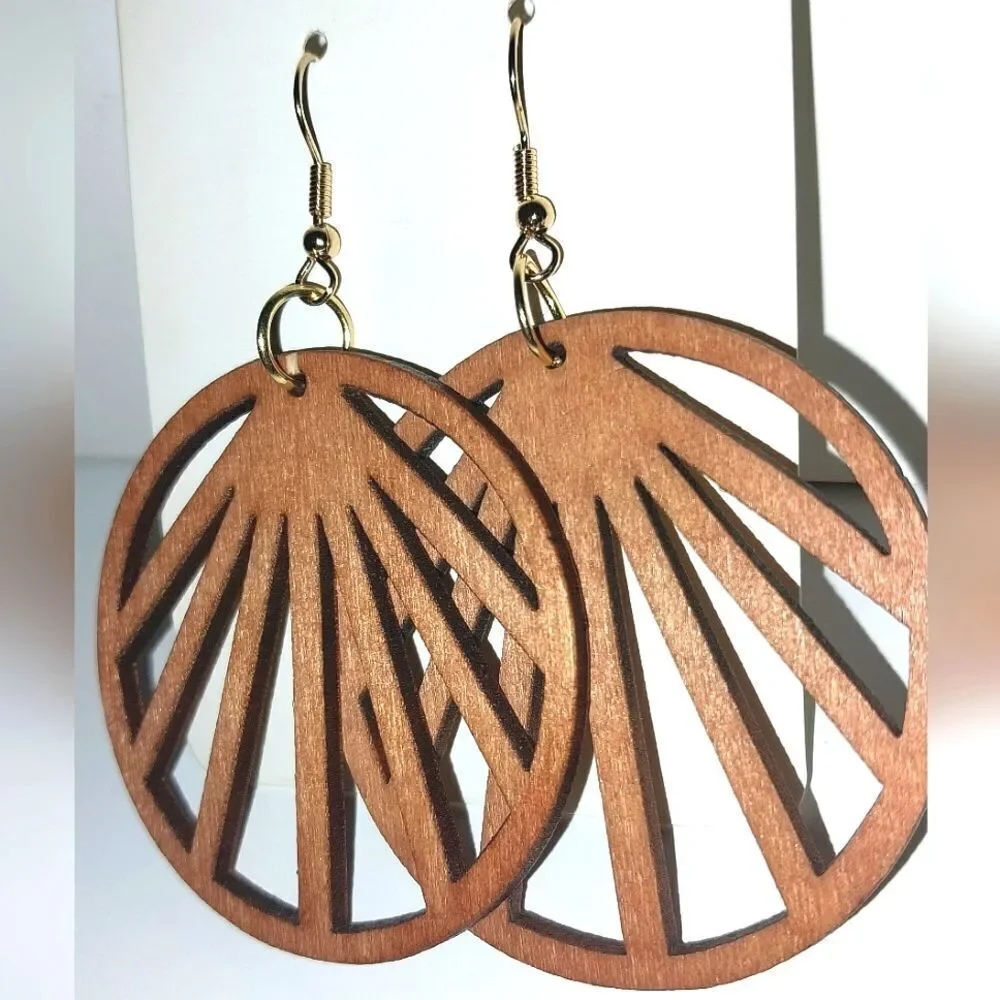 Ladies Gorgeous Hollow Wooden Earrings